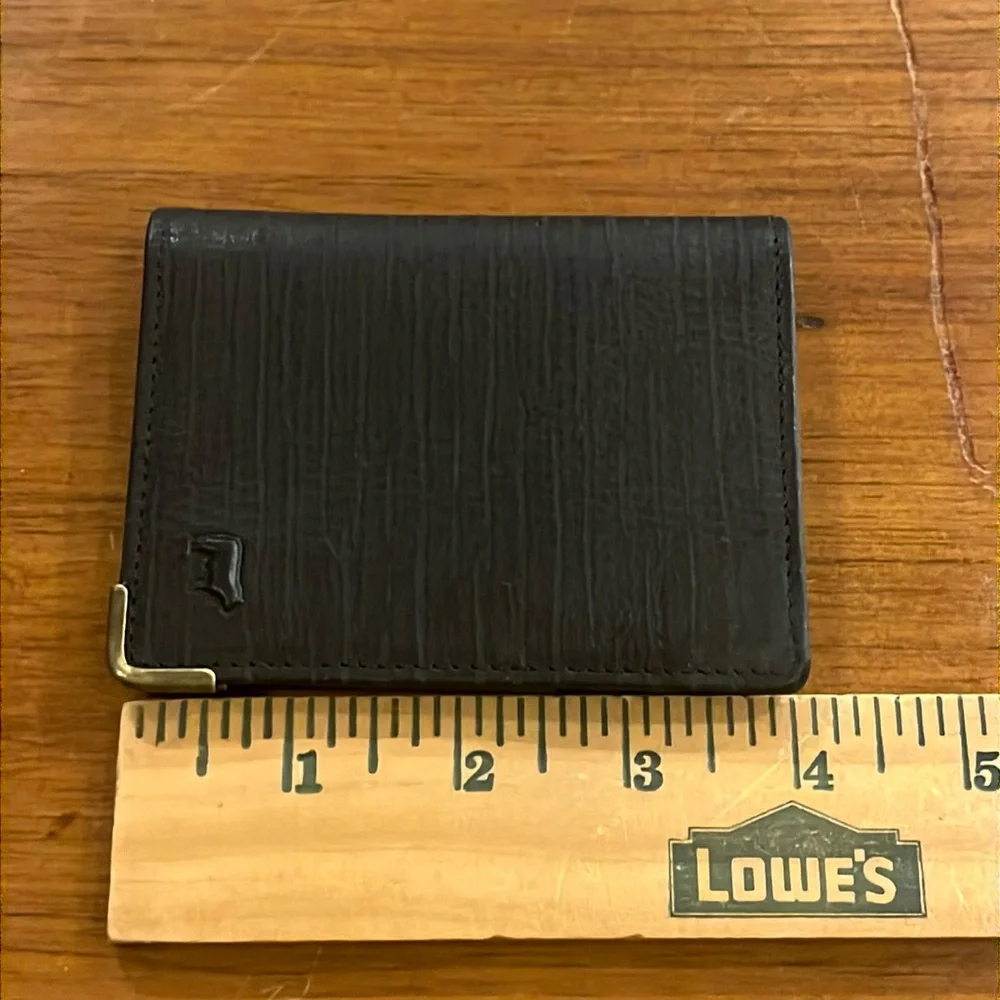 Will Leather Goods Bi Fold Wallet Card Case Black new